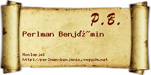 Perlman Benjámin névjegykártya